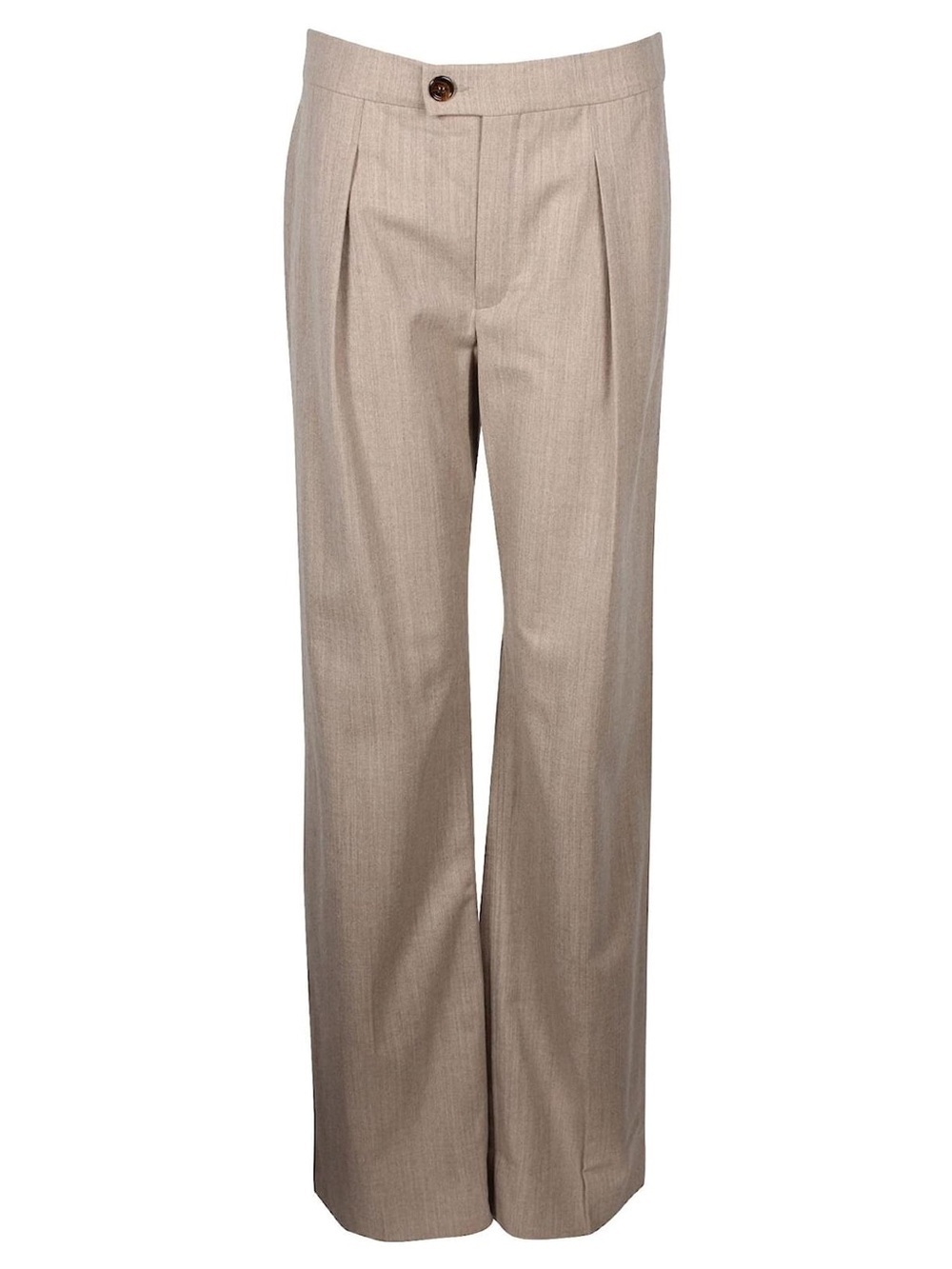 Chloé Foggy Khaki Wool Loose Fit Pant Flesh